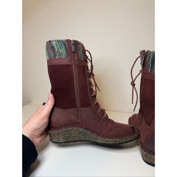 Aetrex Elsa Burgundy Tall Winter Boots Size 6 - Picture 5 of 9